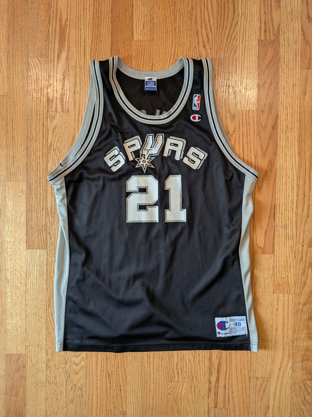 Tim Duncan Vintage Champion San Antonio Spurs NBA Jersey